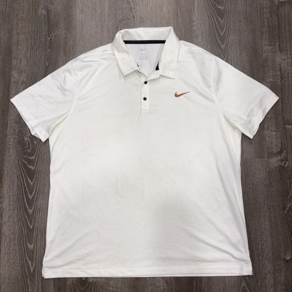 Nike Dri Fit Polo Shirt Mens Size XXL Short Sleeve Stretch Golf White CT4581-100